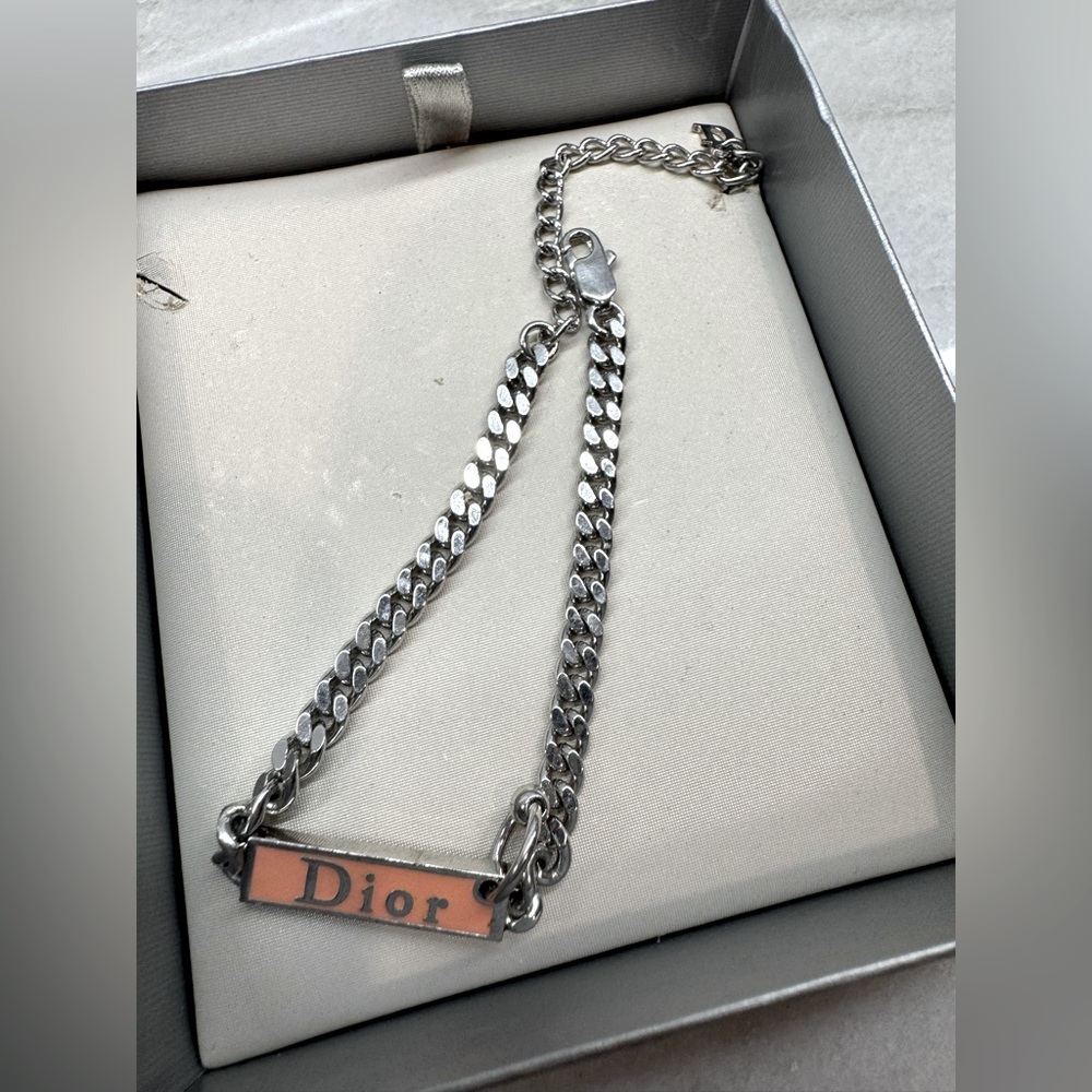 Dior Silver Bracelet Silver and Pink Enamel - Picture 4 of 6